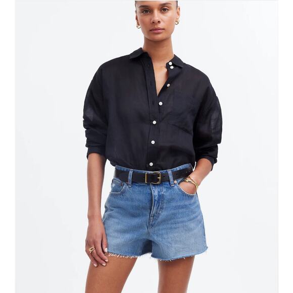 Madewell the Relaxed Denim Shorts in Kelton Wash: Raw-Hem Edition Low Rise sz 31 - Picture 1 of 10